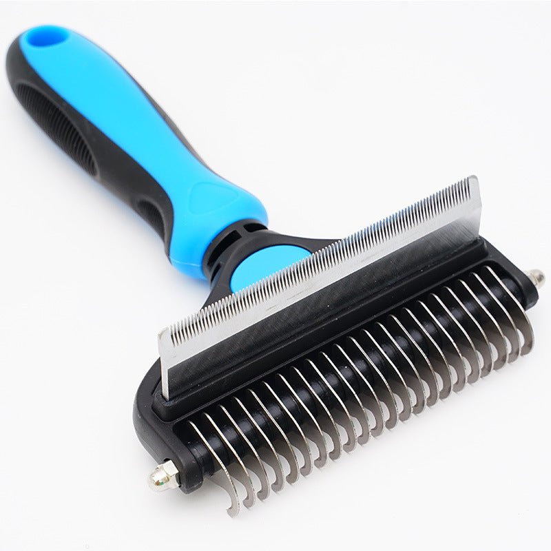 Pet Hair Unknotting Comb Thin Comb Two-in-one Beauty Products Blue