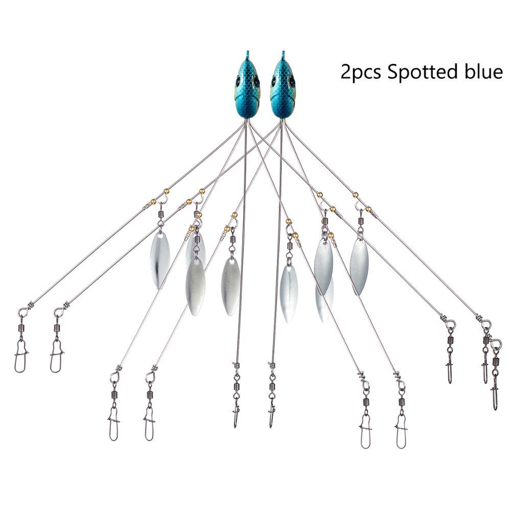 Bassdash Umbrella Fishing lure 2pc Spotted Blue