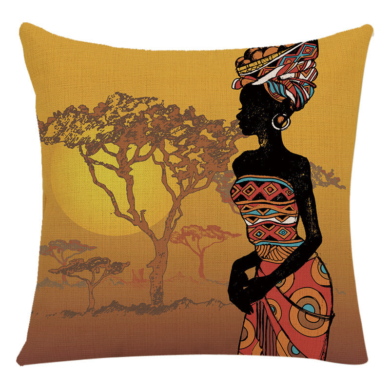African Woman Housewares Bed Cushion Cover Car Pillow I 45*45cm