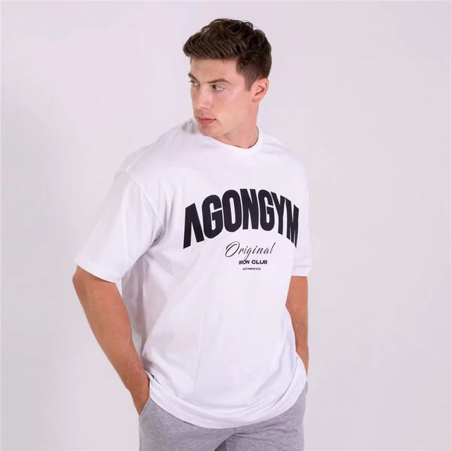 Loose Casual T-shirt Men Cotton Short Sve Shirt Black