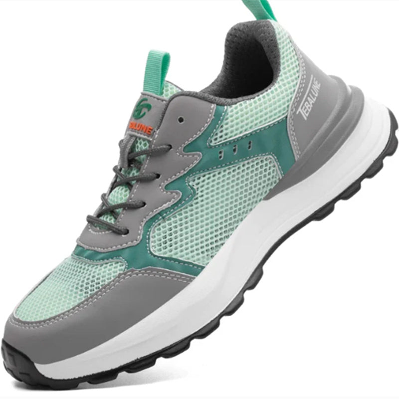 Comfortable And Breathable Large Mesh Plastic Steel Head Anti-smash Work Shoes Green