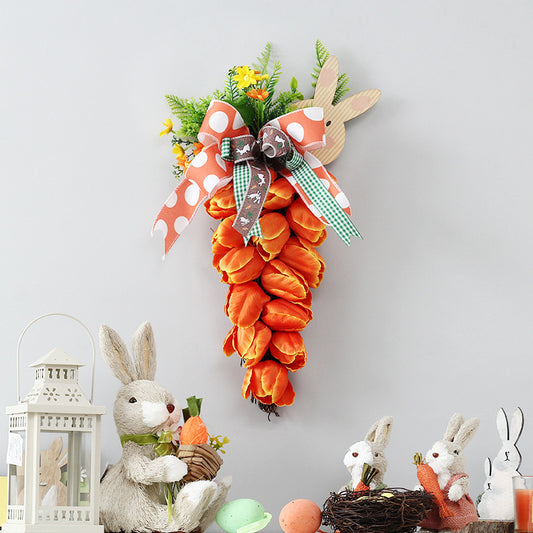Tulip Carrot Wreath Easter Ornament Door Hanging
