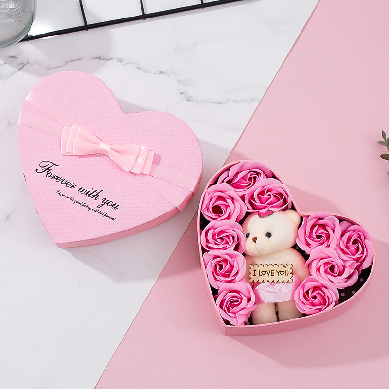 Heart-shaped Rose Red Gift Box New Year Christmas Gift Box Valentine's Day Christmas Gift Mother's Day Birthday Gift Pink