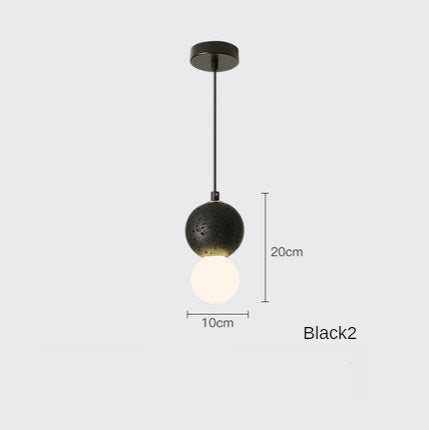 Nordic Ins Modern Cement Terrazzo Small Chandelier Restaurant Bar Black hole stone White light