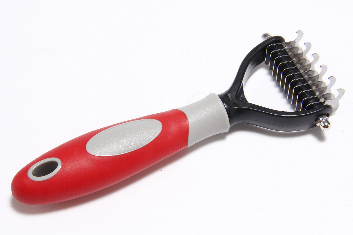 Pets Dematting Comb Pet Dog Cleaning Hair Removal Comb Red small