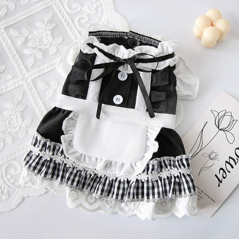 Thin Cat Princess Dress Two Feet Dog Pet Black