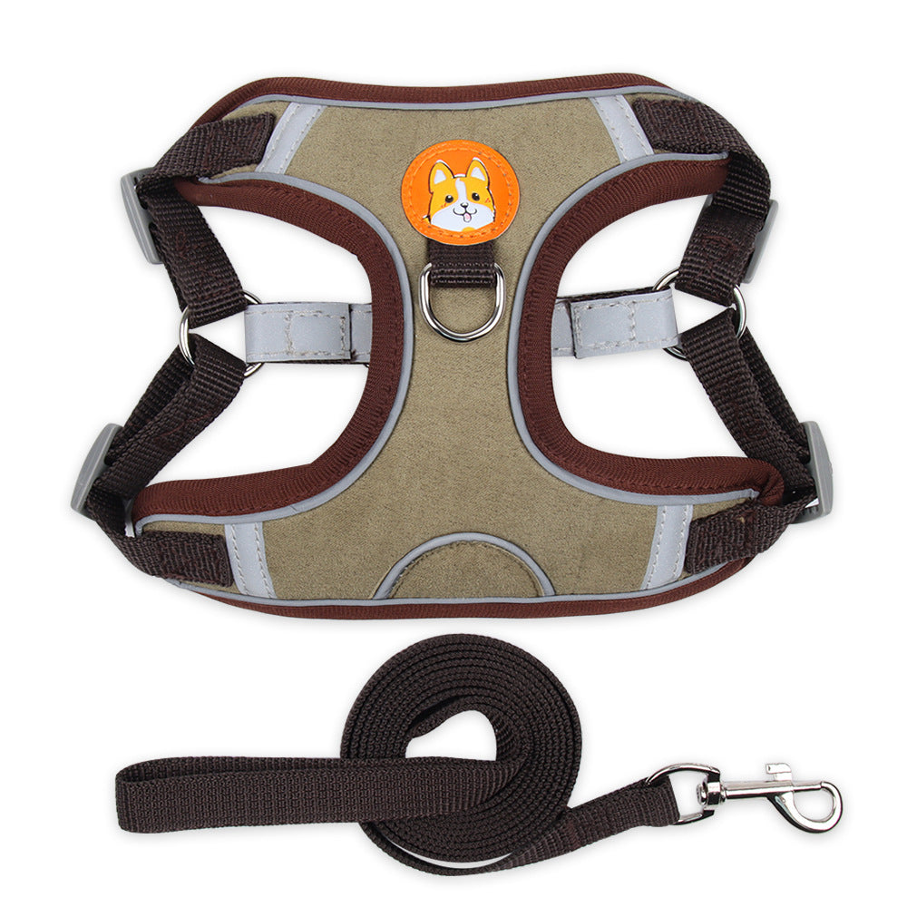 Dog Harness Cat Harness Reflective Dogs Leashs Soft Mesh Chest Strap Grey
