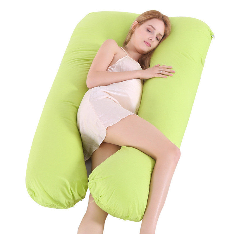 Summer Sleeping Support Pillow For Pregnant Women U Shape Maternity Pillows Pregnancy Ice Silk Green
