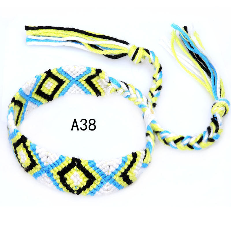Nepal Ethnic Style Woven Rainbow Bracelet A38