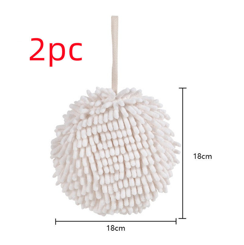 The Kitchen And Bathroom Absorb Water And Wipe Handball White 2PCS