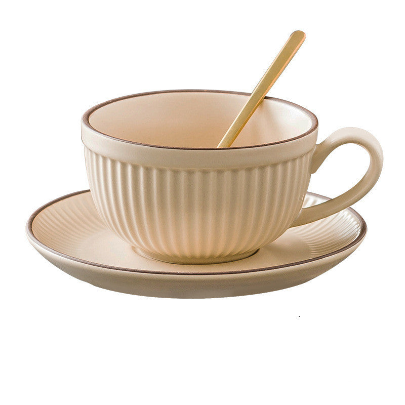 Vintage Ceramic Coffee Cup Set Cream 280ml