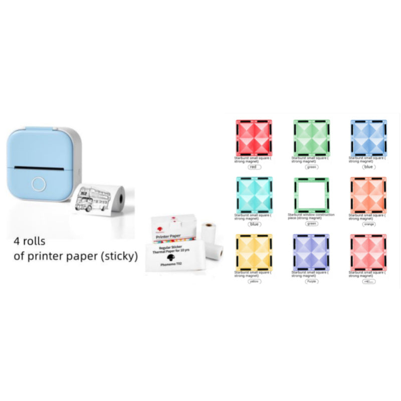 Portable Mini Thermal Label Printer Home Photo Printer Student Wrong Question Printer Bluetooth-compatible Mini Label Printer Price Tag Set1