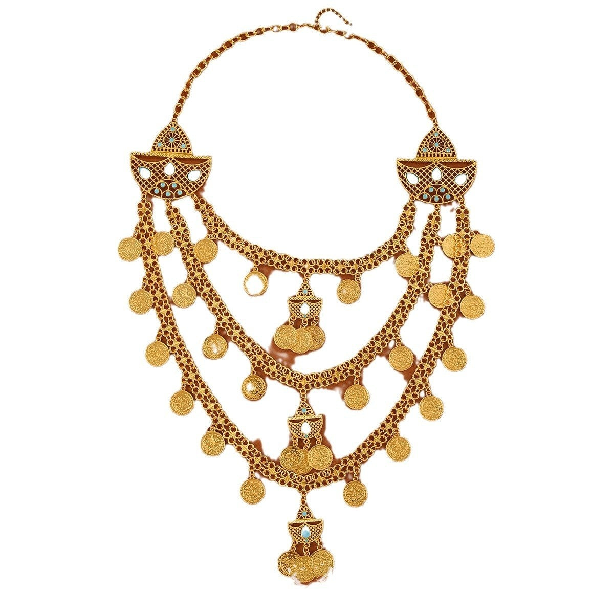 Bridal Gold-plated Necklace Earring Ring Jewelry Suit