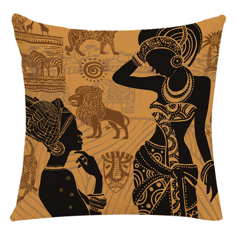 African Woman Housewares Bed Cushion Cover Car Pillow B 45*45cm