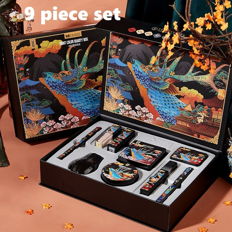 Elk Makeup Nine-piece Set Makeup Powder Air Cushion BB Cream Lipstick Affordable Makeup Set 9.piece set