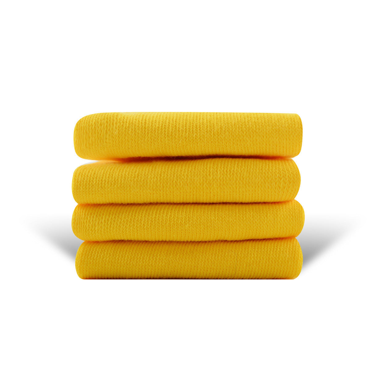 Solid Color High-elastic Mid-calf Boneless Macaron Colored Cotton Socks Sunflower