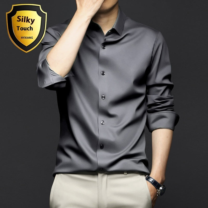 Long Sleeve Shirt Men's Anti-wrinkle Non-ironing Business Clothing Shirt C2128 4 Dark Gray