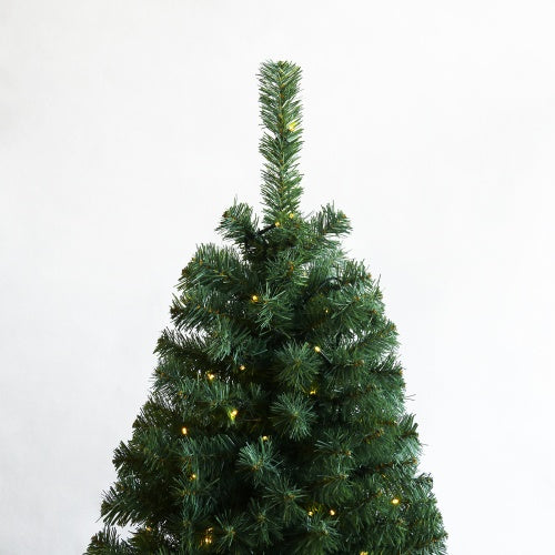 Pre-Installed Illuminated Christmas Tree 6 Foot Faux Hinged Christmas Tree With Foldable Stand
