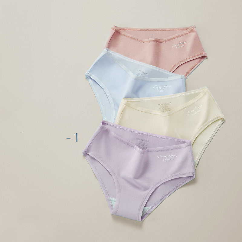 Ladies Mid Waist Underwear Women Pure Cotton 1 Style 4PCS