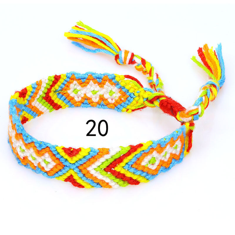 Nepal Ethnic Style Woven Rainbow Bracelet Style 20