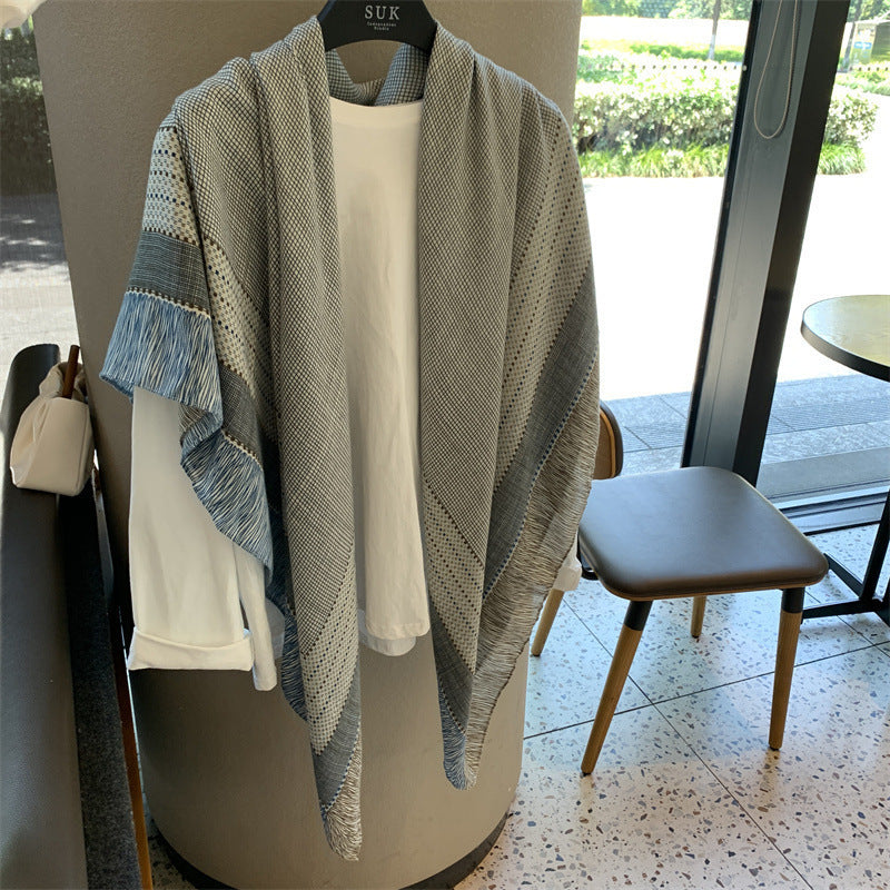 Sunscreen Large Kerchief Thin Silk Scarf Air-conditioned Room Outer Shawl