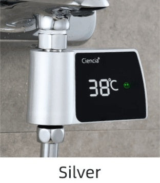 Plastic Visual Shower Faucet No Power Consumption Water Thermometer Bath Silver