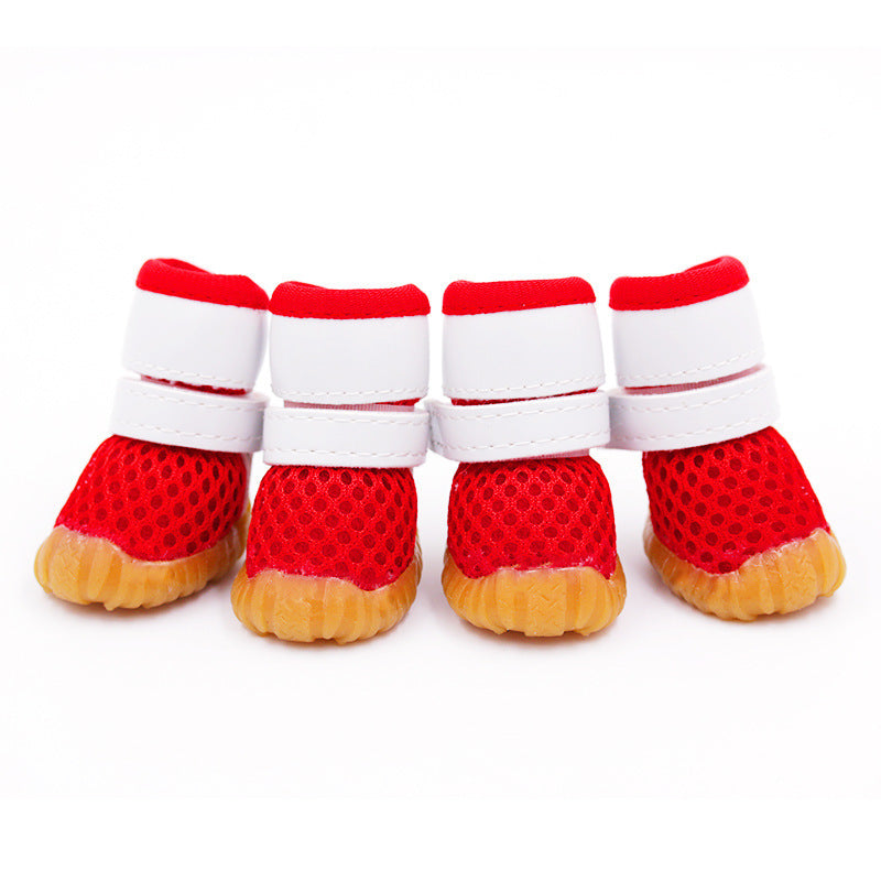 Pet Dog Breathable Sports Mesh Shoes Red