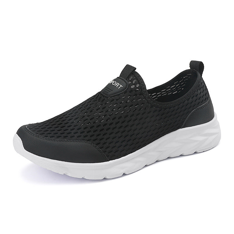 Lightweight Mesh Breathable Low Top Men's Basketball Shoes Black And White