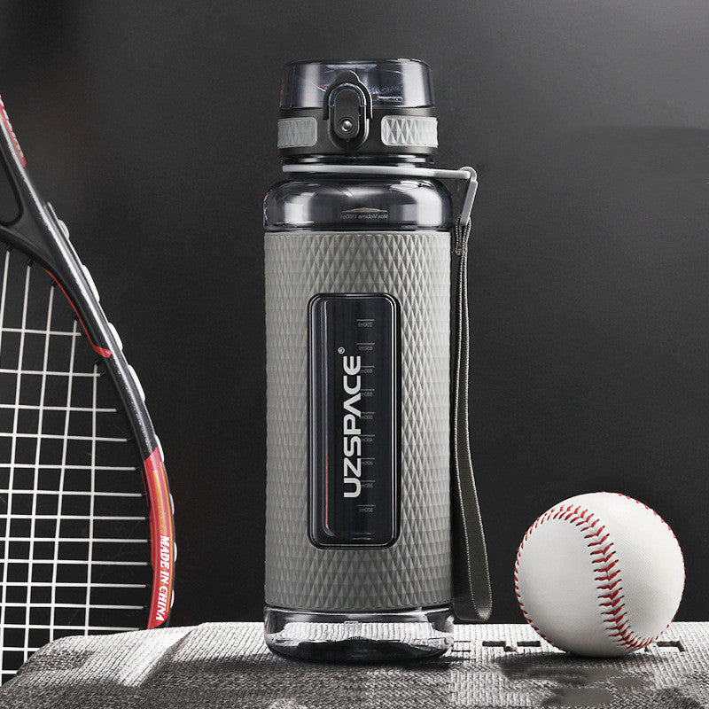 Student Portable Water Bottle Crystal Diamond Bottle Green cypress grey