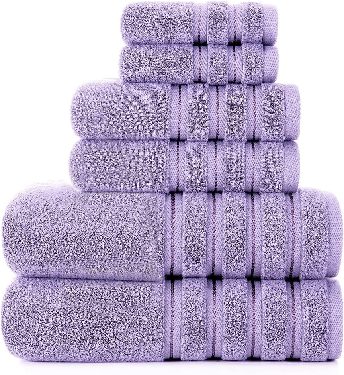 Absorbent Long Staple Cotton Towel Bath Towel Set Purple 3times