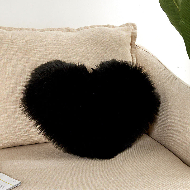 Heart Trendy Home Cushion Pillow Cover Black 40X50cm