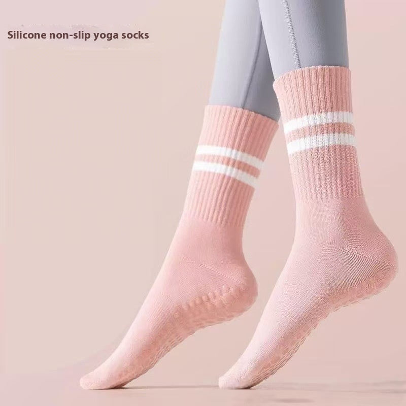 Mid-calf Yoga Socks Non-slip Professional Women's Fitness Pink Free Size