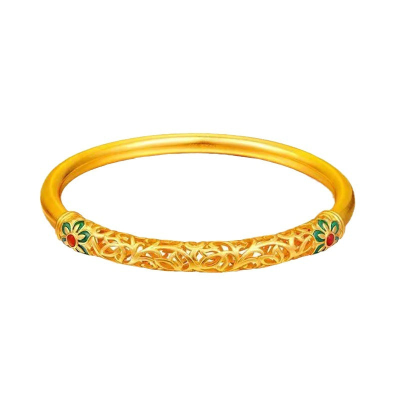 Dunhuang Culture Copper-plated Enamel Ladies' Bracelet, Auspicious And Prosperous. Dunhuang inheritance bracelet