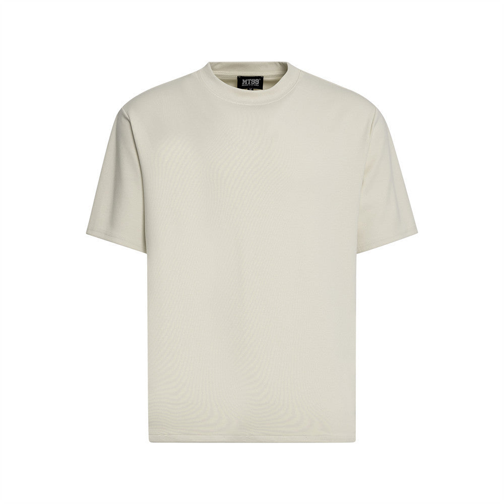 T-shirt Men Trendy Brands Simple Bottoming Shirt Moonlight Apricot