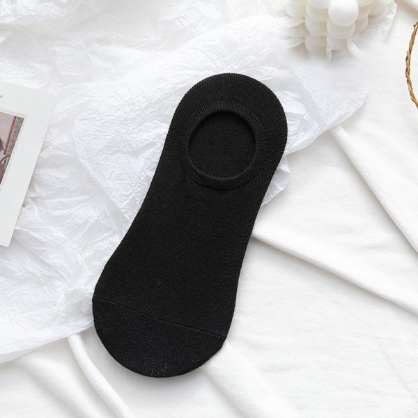 Socks Men And Women Solid Color Boat Socks Spring Invisible Socks Socks Socks Net Red Men'S Socks Black B 1PCS