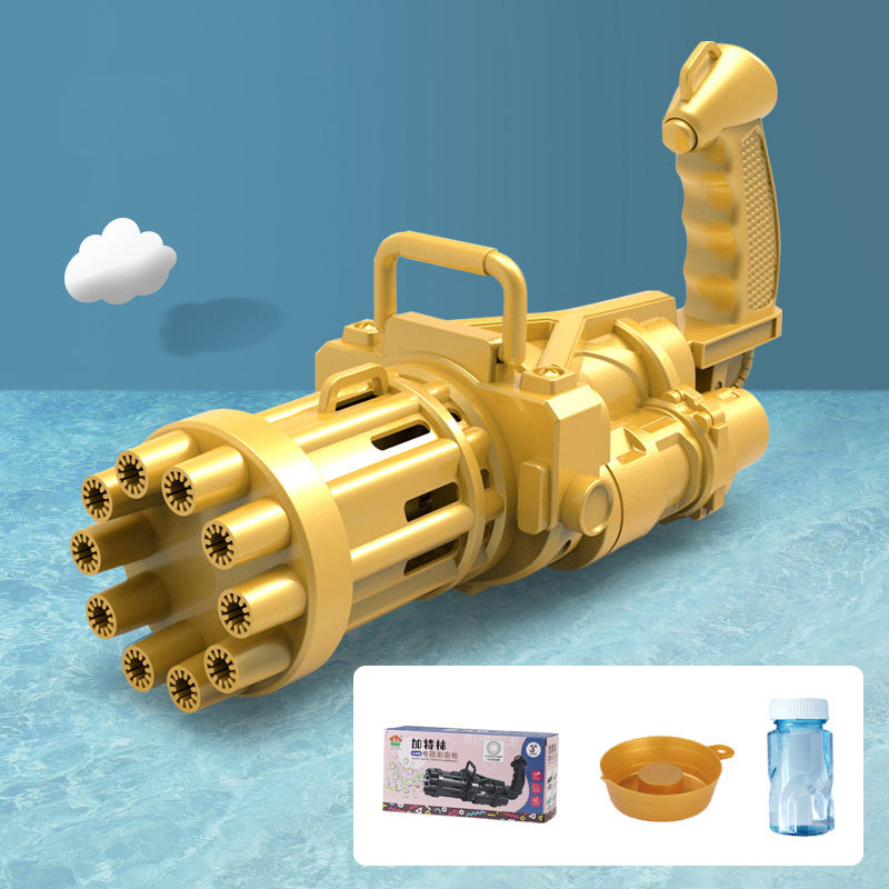 Kids Children Electric Automatic Soap Bubble Gun Machine Toys Gold