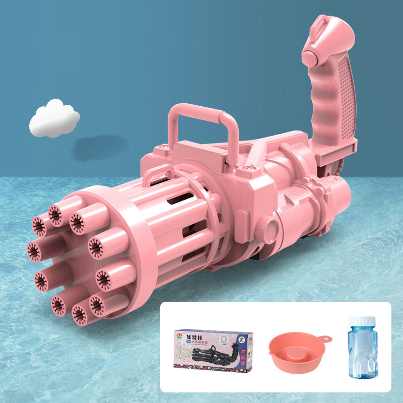 Kids Children Electric Automatic Soap Bubble Gun Machine Toys Pink