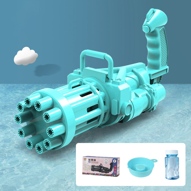 Kids Children Electric Automatic Soap Bubble Gun Machine Toys Blue
